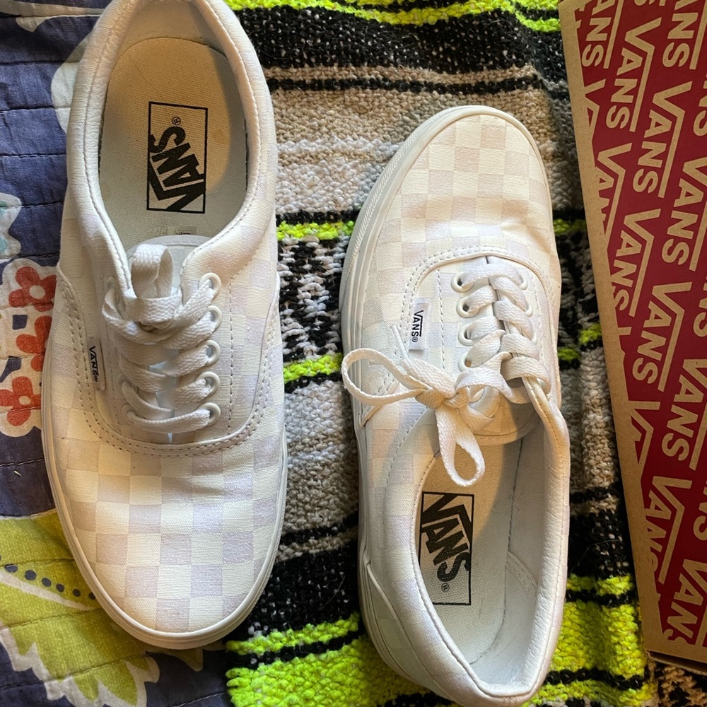 White checkered vans